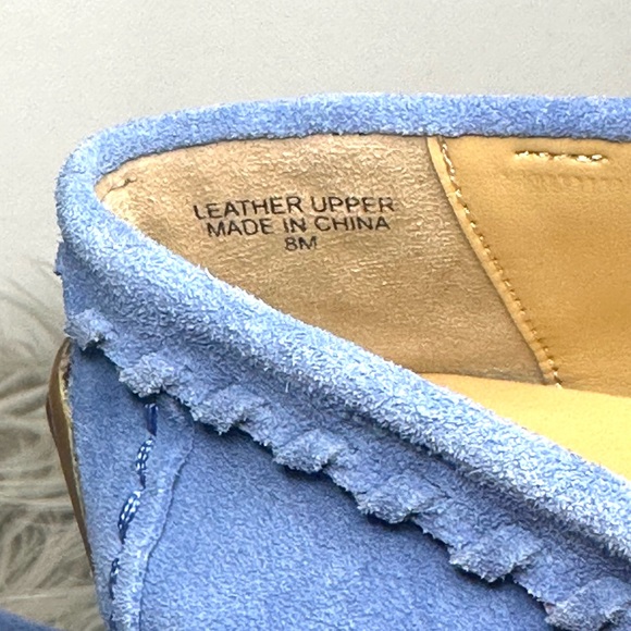8M Blue Suede Women's Talbot Moccasins - Picture 4 of 4